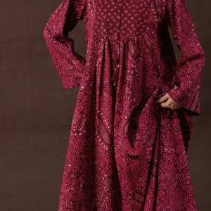 bandhani affair blush dress